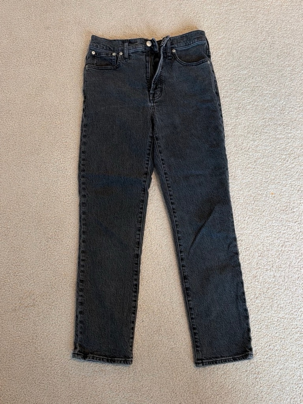 Madewell Black Straight-Leg High-Rise Jeans